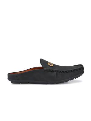 ZORIK Men's Black Synthetic Leather SlipOn Ethnic Mules 3