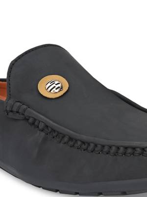 ZORIK Men's Black Synthetic Leather SlipOn Ethnic Mules 5