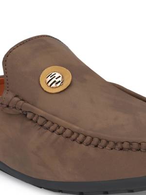 ZORIK Men's Brown Synthetic Leather SlipOn Ethnic Mules 5
