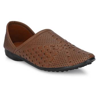 ZORIK Men's Brown Synthetic Leather SlipOn Casual Shoes 1