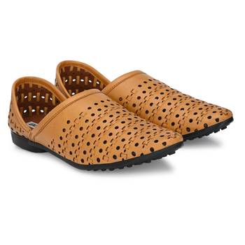 ZORIK Men's Tan Synthetic Leather SlipOn Casual Shoes 5