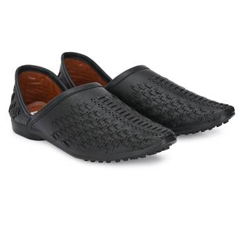 ZORIK Men's Black Synthetic Leather SlipOn Casual Shoes 5