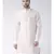 Solid Off White Color Dupion Silk Pathani Kurta