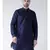Solid Navy Blue Color Dupion Silk Pathani Kurta