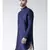 Solid Navy Blue Color Dupion Silk Pathani Kurta