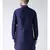 Solid Navy Blue Color Dupion Silk Pathani Kurta