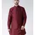 Solid Maroon Color Dupion Silk Pathani Kurta