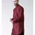 Solid Maroon Color Dupion Silk Pathani Kurta