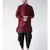 Solid Maroon Color Dupion Silk Pathani Kurta