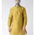 Solid Yellow Color Dupion Silk Pathani Kurta
