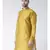Solid Yellow Color Dupion Silk Pathani Kurta