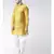 Solid Yellow Color Dupion Silk Pathani Kurta