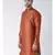 Solid Orange Color Dupion Silk Pathani Kurta