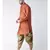 Solid Orange Color Dupion Silk Pathani Kurta