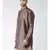 Solid Brown Color Dupion Silk Pathani Kurta