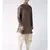 Solid Brown Color Dupion Silk Pathani Kurta