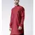 Solid Red Color Dupion Silk Pathani Kurta