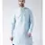 Solid Sky Blue Color Dupion Silk Pathani Kurta
