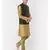 Printed Black & Brown Color Dupion Silk Jacket with Kurta Set