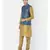 Printed Blue & Brown Color Dupion Silk Jacket with Kurta Set
