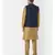 Printed Navy Blue & Brown Color Dupion Silk Jacket with Kurta Set