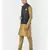 Printed Navy Blue & Brown Color Dupion Silk Jacket with Kurta Set