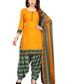 Mustard bagh print crepe salwar