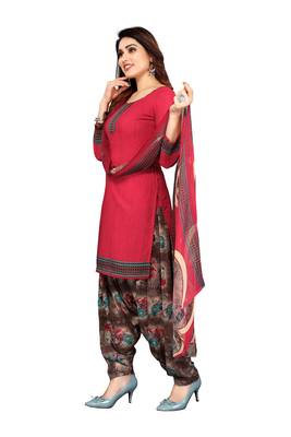 Pink bagh print crepe salwar 2
