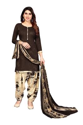 Brown bagh print crepe salwar 1