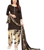 Brown bagh print crepe salwar