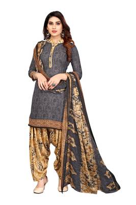 Grey bagh print crepe salwar 1