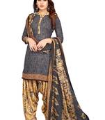 Grey bagh print crepe salwar