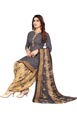 Grey bagh print crepe salwar 3