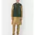 Printed Deep Green & Brown Color Dupion Silk Jacket with Kurta Set