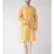 Yellow & Cream Color Jacquard Silk Kurta with Churidar set