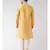 Yellow & Cream Color Jacquard Silk Kurta with Churidar set