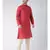 Red & Cream Color Jacquard Silk Kurta with Churidar set