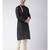 Black & Cream Color Dupion Silk Kurta with Churidar set