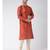 Orange & Cream Color Dupion Silk Kurta with Churidar set