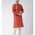 Orange & Cream Color Dupion Silk Kurta with Churidar set