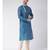 Blue & Cream Color Dupion Silk Kurta with Churidar set