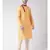 Yellow & Cream Color Jacquard Silk Kurta with Churidar set