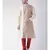 Cream & Red Color Dupion Silk Kurta with Churidar set