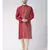 Red & Cream Color Dupion Silk Kurta with Churidar set