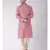 Coral Pink & Cream Color Jacquard Cotton Kurta with Churidar set