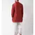 Red & Off White Color Dupion Silk Pathani Kurta with Dhoti Set
