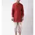 Red & Off White Color Dupion Silk Pathani Kurta with Dhoti Set