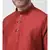 Red & Off White Color Dupion Silk Pathani Kurta with Dhoti Set