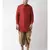 Red & Brown Color Dupion Silk Pathani Kurta with Dhoti Set