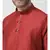 Red & Brown Color Dupion Silk Pathani Kurta with Dhoti Set